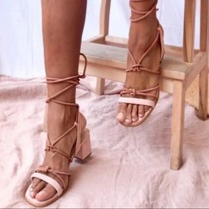 ALOHAS Suede Sophie Lace-Up Sandals